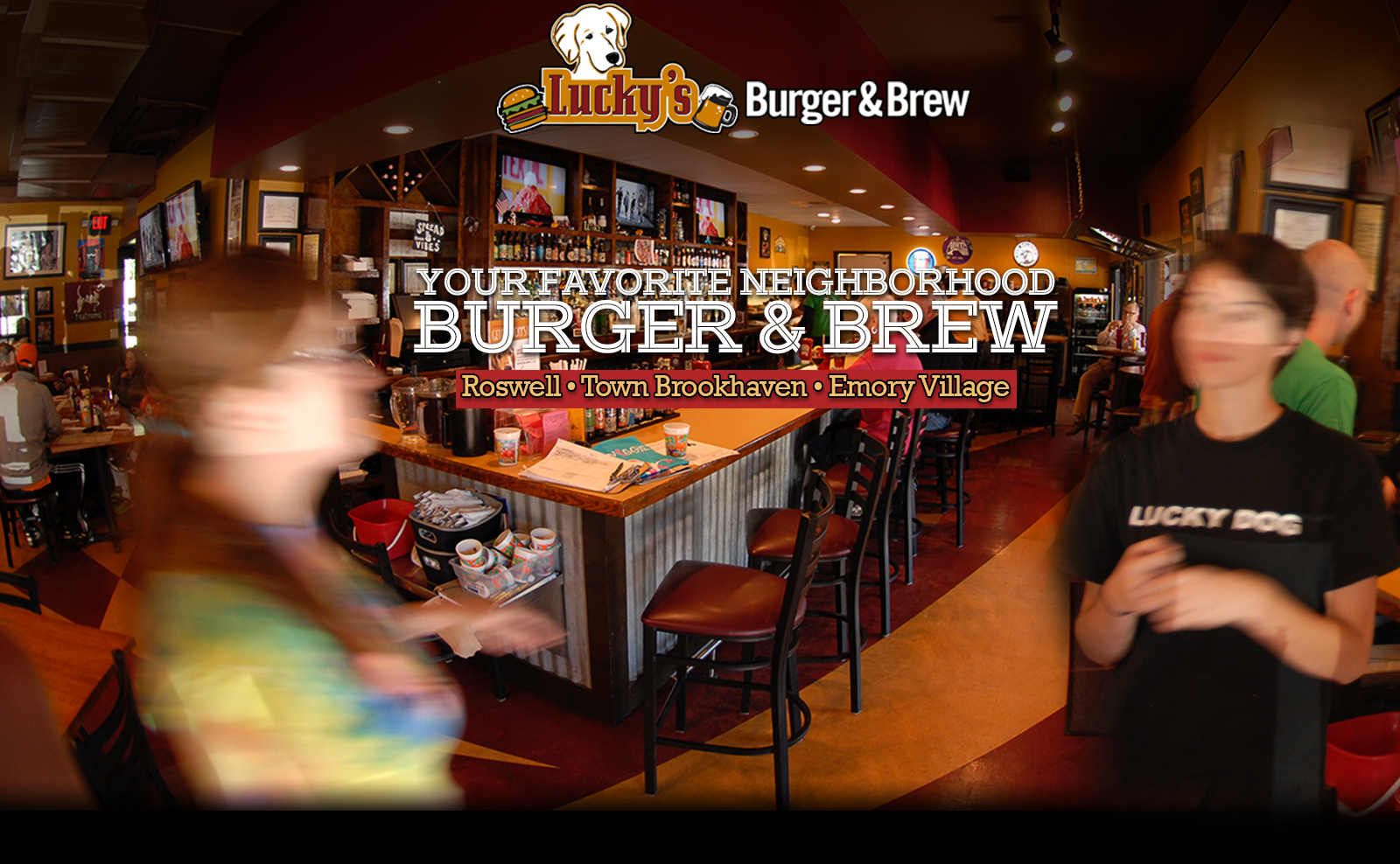 Pet Friendly Lucky's Burger and Brew in Roswell, GA